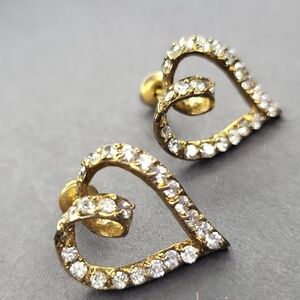 Rhinestone Hearts Earrings